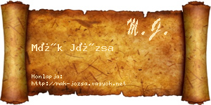 Mák Józsa névjegykártya